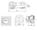 Conector impermeable de 4 pines para chasis