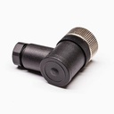 Conector impermeable M12 hembra de 5 pines aéreo en ángulo