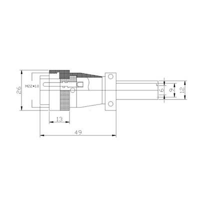 Conector impermeable M20 macho de 6 pines aéreo