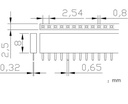 Header hembra 1x40P - 2.54mm Verde