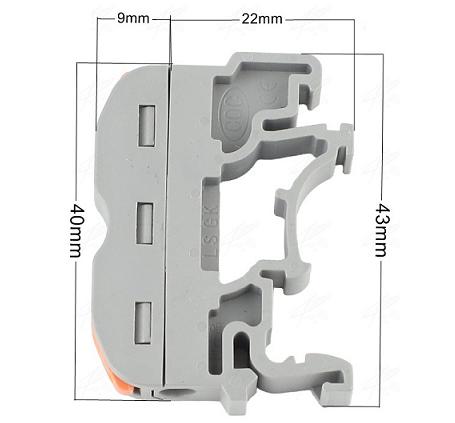 Conector terminal con palanca para riel DIN-Negro