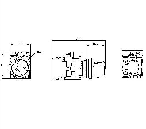 Interruptor selector 2 posiciones de 22mm-Siemens