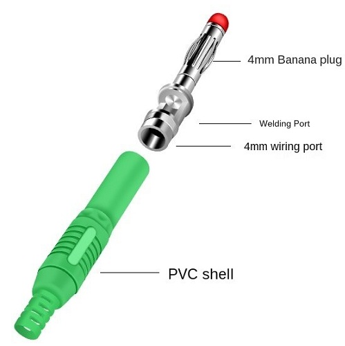 Plug banana de seguridad de 4mm Recto Azul