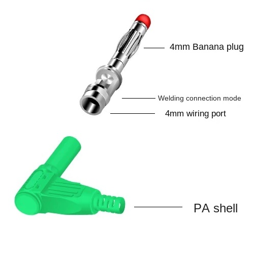 Plug banana de seguridad de 4mm 90 grados Negro