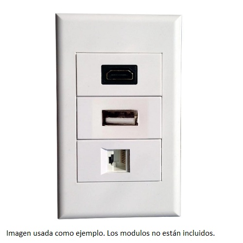 Tapa faceplate de incrustar 3 modulos