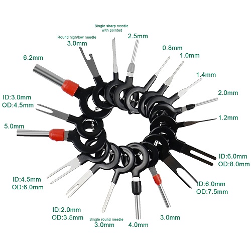 Kit de 121 llaves para extracción de terminales