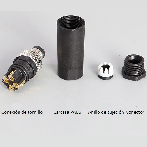 Conector impermeable M8 hembra de 5 pines aéreo de ALTA CALIDAD