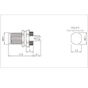 Conector impermeable de alta calidad M8 macho de 4 pines para montaje en PCB recto con puesta a tierra