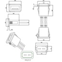 Conector USB 2.0 para panel. 4 pines