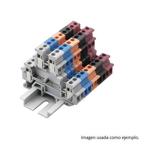 Terminal de conexión de dos niveles MBKKB 2.5 para riel DIN. Rojo