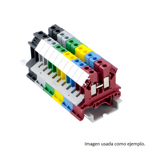 Terminal de conexión de un nivel UK-2.5B para riel DIN. Verde