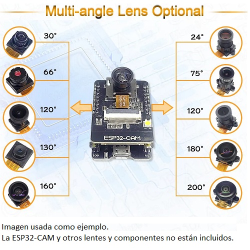 Cámara OV640 lente de 66 grados 75mm para ESP32