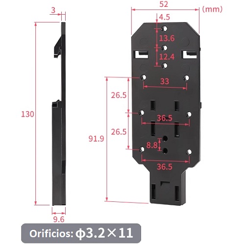 Soporte riel DIN para fuente y transformadores.ZL20K