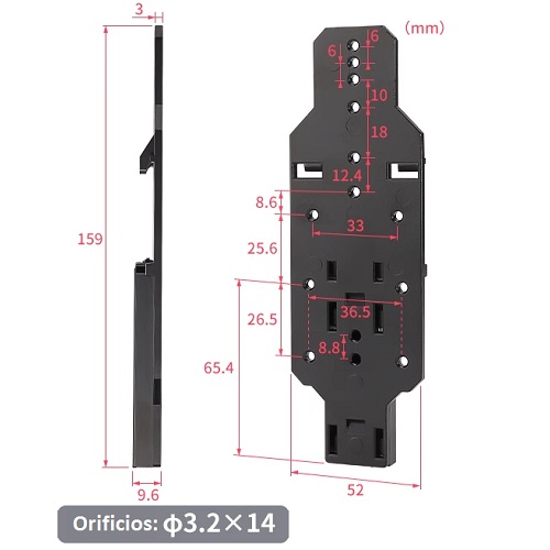 Soporte riel DIN para fuente y transformadores.ZL30K