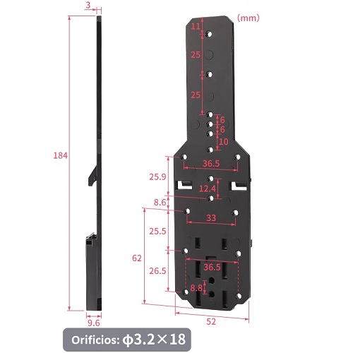 Soporte riel DIN para fuente y transformadores.ZL40K