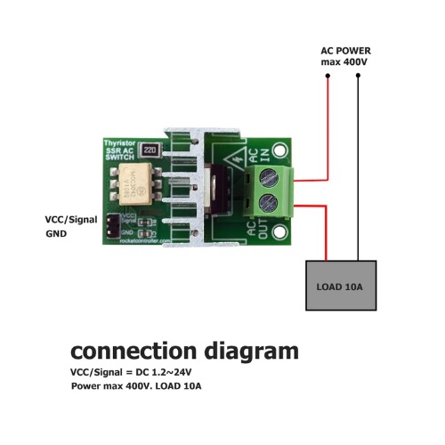 Interruptor triac AC, 3.3-5V