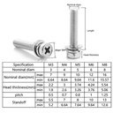 Tornillo cabeza hexagonal con arandela. M3x8mm