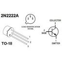 Transistor NPN. 40V, 800mA. TO18