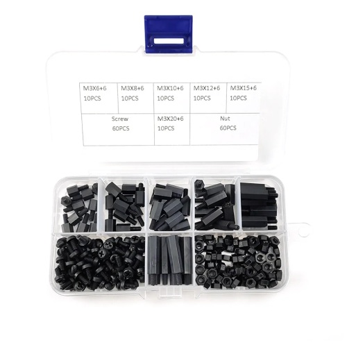 Kit de separadores de nylon M3, M-H. 220 piezas