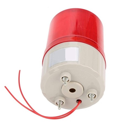 Luz de alarma y señalización amarilla giratoria 24V. Con sonido