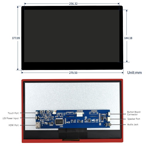 Pantalla LCD táctil capacitiva de 11.6’’ 1920x1080 HDMI