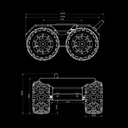 Chasis de robot móvil Wave Rover 4WD. Con ESP32 integrado