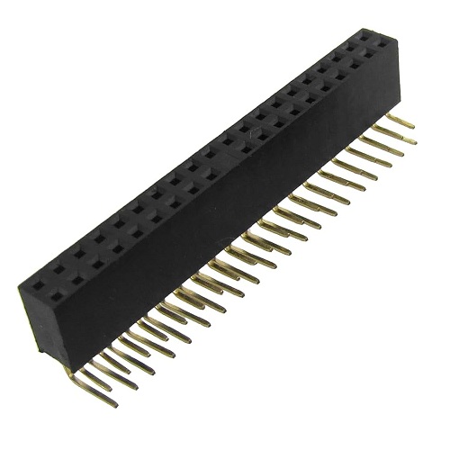 Header GPIO 2x20 para Raspberry Pi. En ángulo