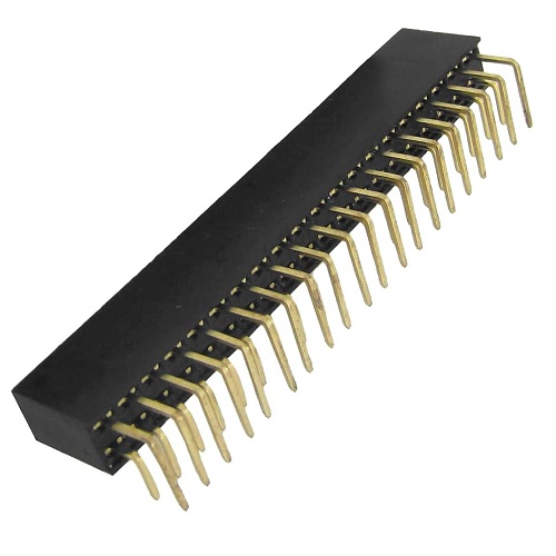 Header GPIO 2x20 para Raspberry Pi. En ángulo