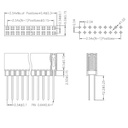 Header Hembra 2x40. 23mm