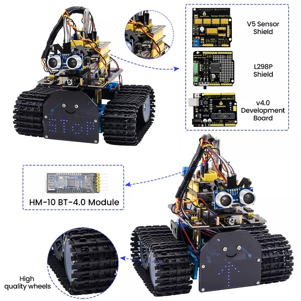 Kit mini robot tanque V2. Para Arduino®