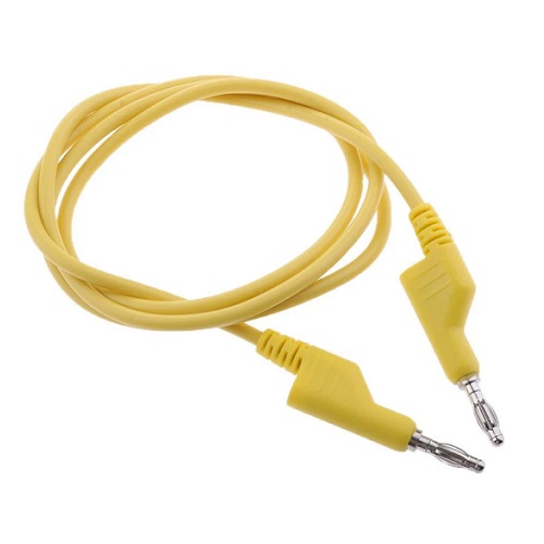 Cable banana banana 4mm amarillo, 25cm cal.14