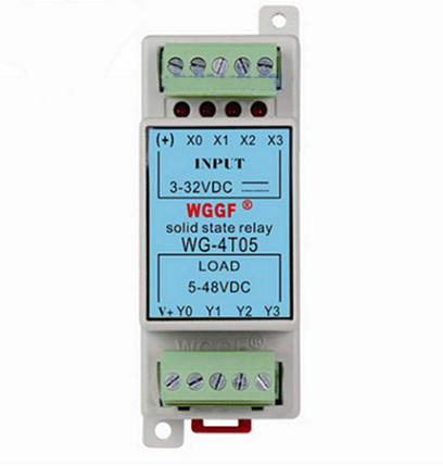 Relé de estado sólido 4 salidas 48VDC/5A para riel DIN