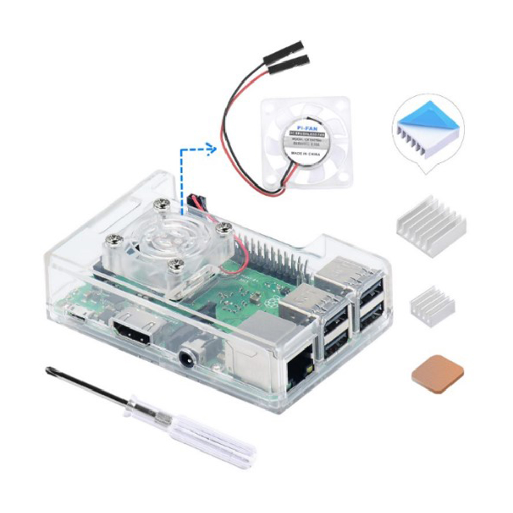 Kit caja transparente y accesorios para Rpi 3 