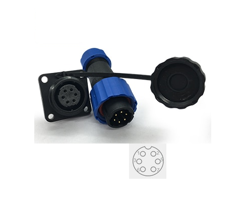 Conector impermeable de 6 pines para chasis