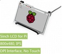 Display para Raspberry Pi 5’’ interfaz DPI, No táctil 