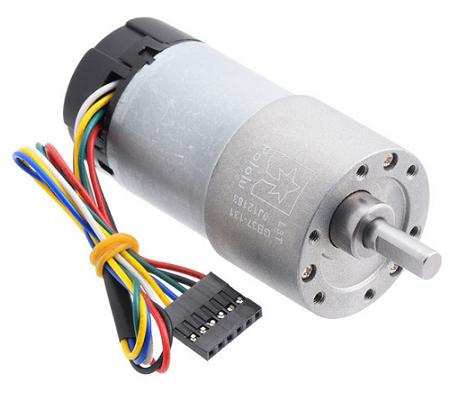 Motorreductor 6-12VDC 76RPM 45Kg/cm con encoder (Engranaje helicoidal)