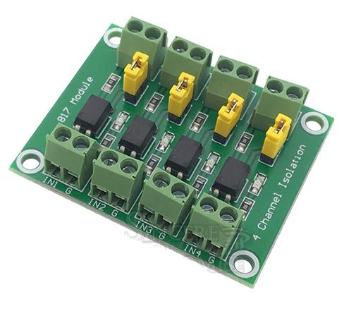 Tarjeta optocoplada de cuatro canales para PLC 3.3-5v in - 3.6-30v out