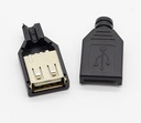 Conector aéreo USB hembra negro