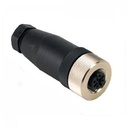 Conector impermeable M12 hembra de 4 pines aéreo