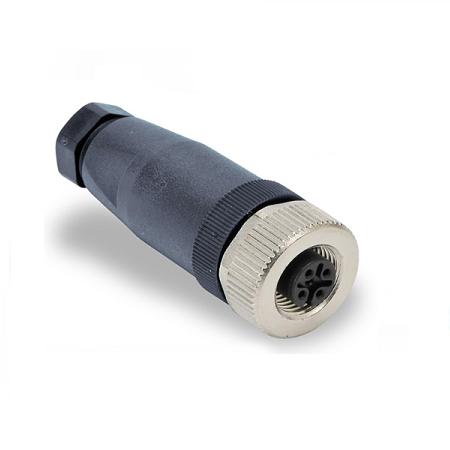 Conector impermeable M12 hembra de 5 pines aéreo