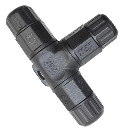 Conector unión 3 canales de 5 líneas impermeable IP68 para cable encauchetado