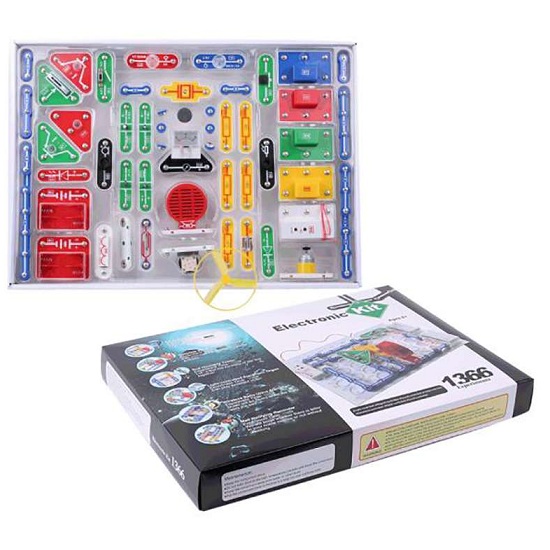 Kit de bloques de aprendizaje de electrónica para niños 53 pcs 1366 Experimentos