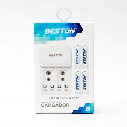 Cargador para baterias AA, AAA, 9V + 4 AA 2700 mAh BESTON