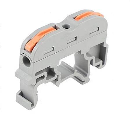 Conector terminal con palanca para riel DIN-Gris