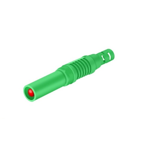 Plug banana de seguridad de 4mm Recto Verde