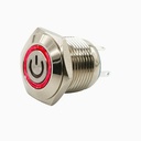 Suiche de 22mm impermeable plata luz roja con logo de 5 a 12V 