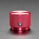 Perilla de aluminio anodizado con prisionero para potenciómetro. Rojo