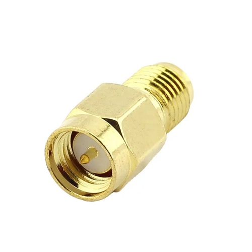 Conector RF SMA macho a hembra. Recto