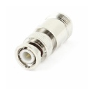 Conector RF BNC macho a N hembra