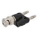 Conector RF BNC macho a Banana macho dual.